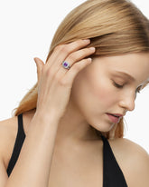 Petite Albion® Ring in Sterling Silver with Amethyst and Diamonds, 7mm